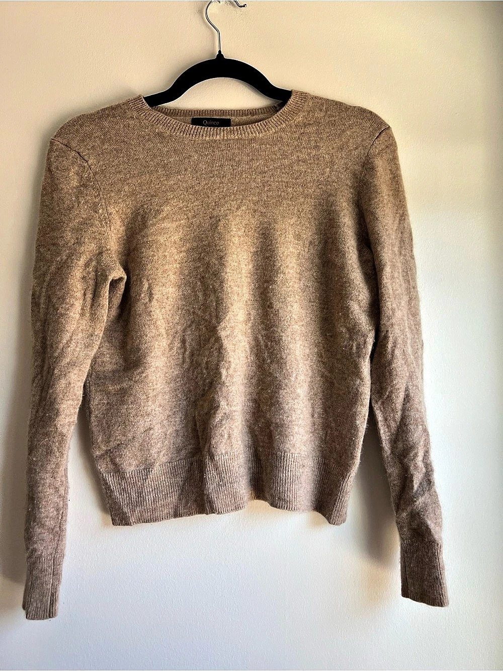 Quince Mongolian Cashmere Crewneck Sweater 100% Cashmere Crew Neck in Brown Size